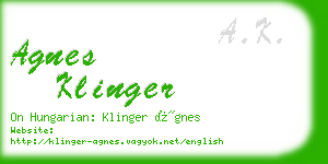 agnes klinger business card